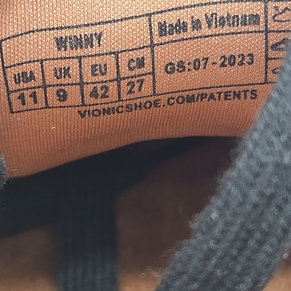 Vionic Winny Lace Up Sneakers Onyx Black Leather Walking Shoes Womens Size 11 - Picture 8 of 8
